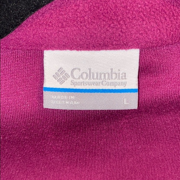 Columbia 1/4 Zip Plum Light Weight Fleece Pullover Size Large - Picture 5 of 7